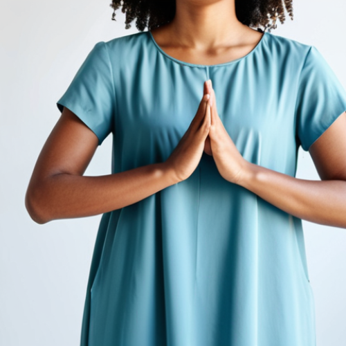 A serene, healthy adult, standing in a bright, minimalist studio, wearing modest, professional casual clothing. Behind the person, soft, ethereal light emanates from abstract, interconnected organic shapes, subtly representing a flourishing internal microbiome. The shapes are vibrant and harmonious, suggesting health and balance. Perfect anatomy, correct proportions, natural pose, well-formed hands, proper finger count, natural body proportions. Fully clothed, modest clothing, appropriate attire, professional dress, safe for work, appropriate content, professional photography, high quality, family-friendly.