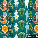 Home 20 마이크로바이옴과 생리적 변화의 영향 - A detailed, scientific-style illustration of the human gut microbiome interacting with hormonal fluc...